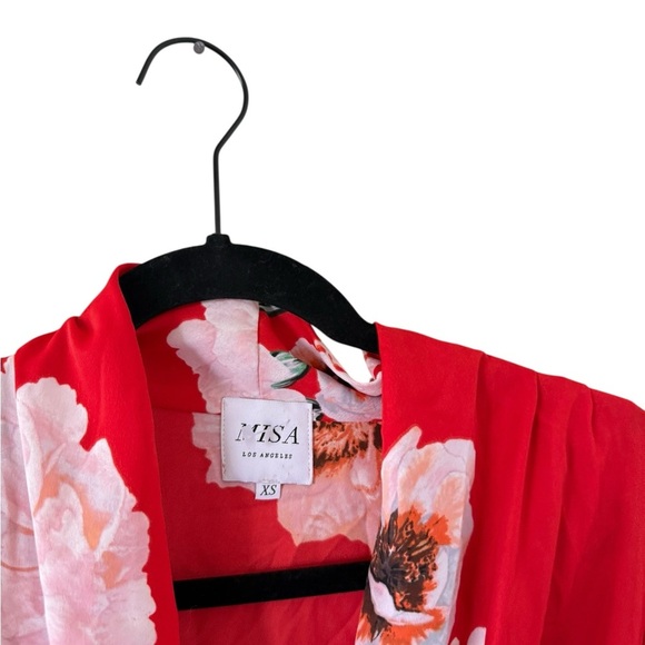 Misa Los Angeles Skylar Red Floral Wrap Dress - Picture 4 of 12